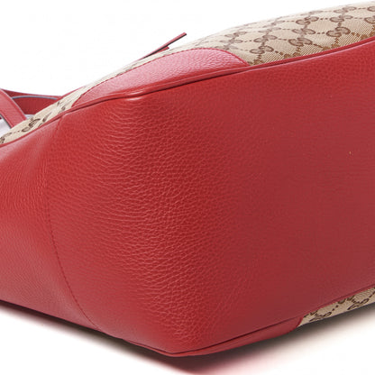 Gucci Monogram Bree Zippered Tote Beige Red 6 of 8
