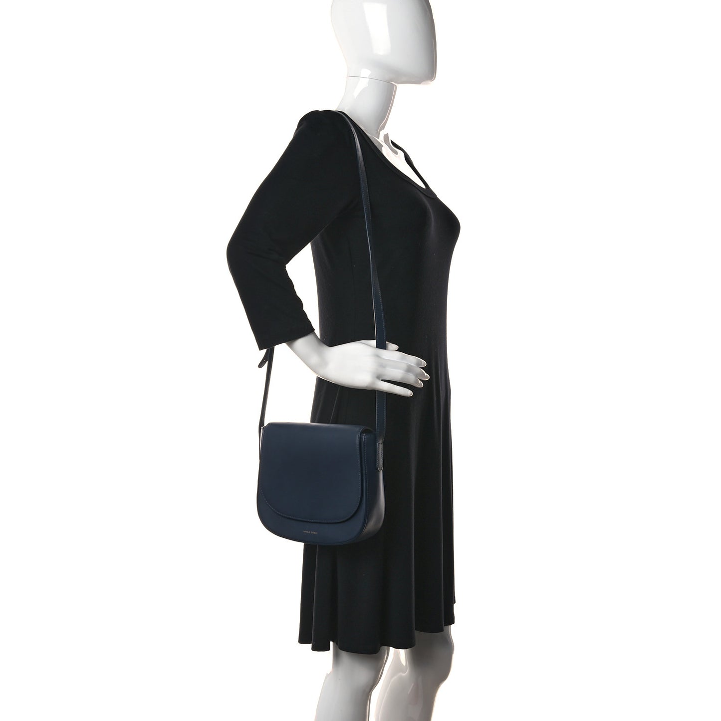 Calfskin Flap Crossbody Bag Blu
