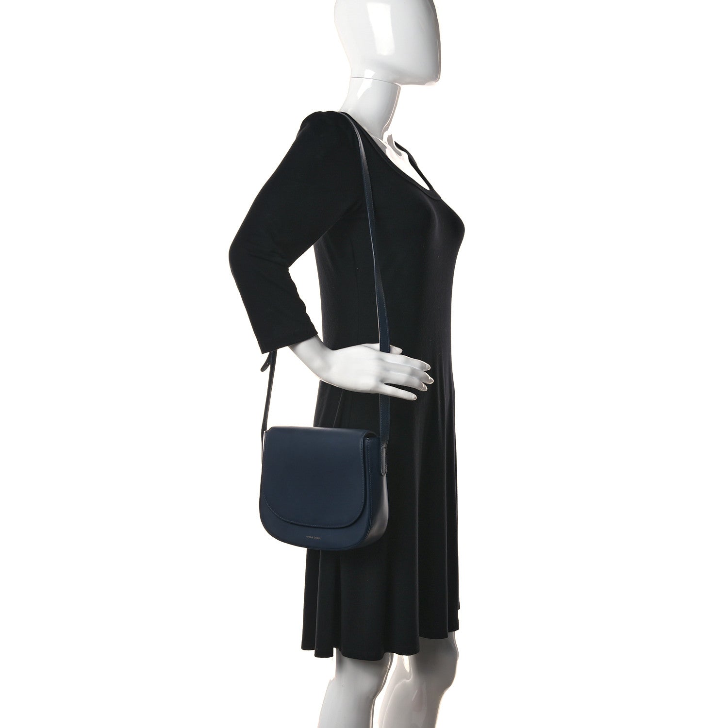 Mansur Gavriel Calfskin Flap Crossbody Bag Blu 2 of 10