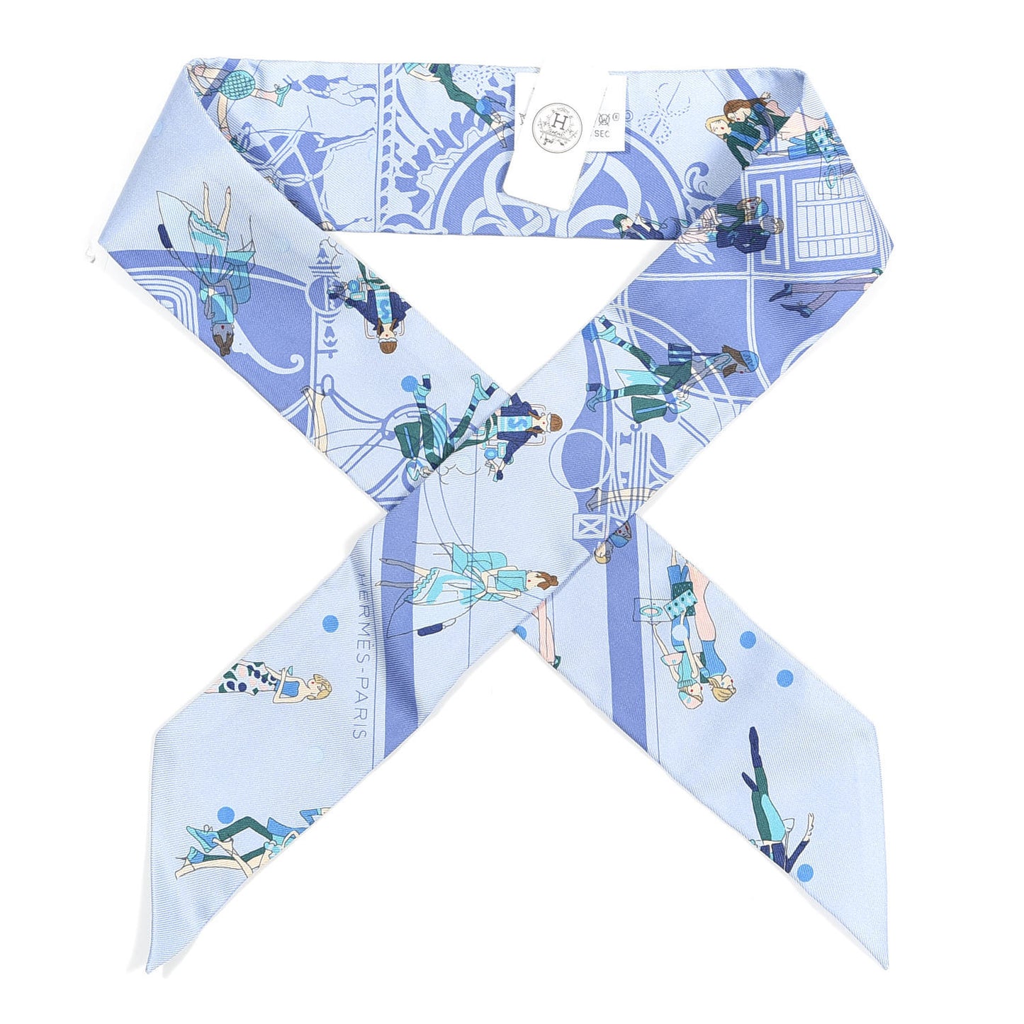 Silk Ex-Libris Les Parisiennes Twilly Ciel Turquoise Lavender