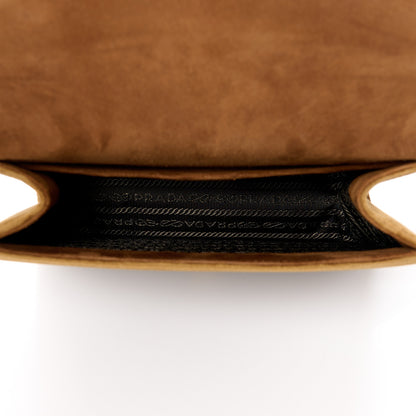 Prada Velluto Ricamo Cahier Shoulder Bag Cammello 5 of 10