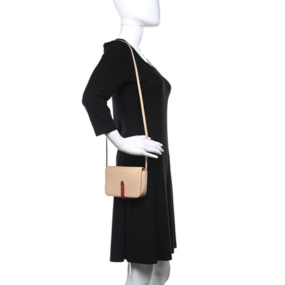 Celine Grained Shiny Calfskin Strap Clutch Light Taupe Red 2 of 10