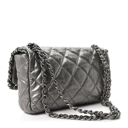 Chanel Metallic Calfskin Quilted Medium Chain Me Flap Grey 3 of 10