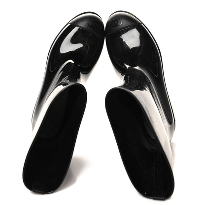 Chanel Rubber Rain Boots 40 Black 2 of 8