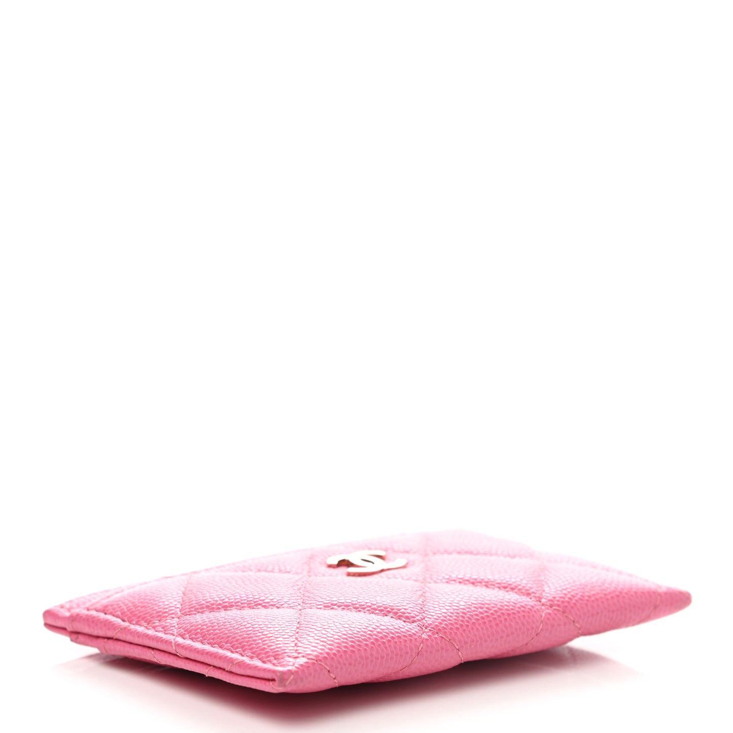 Caviar Quilted Card Holder Pink