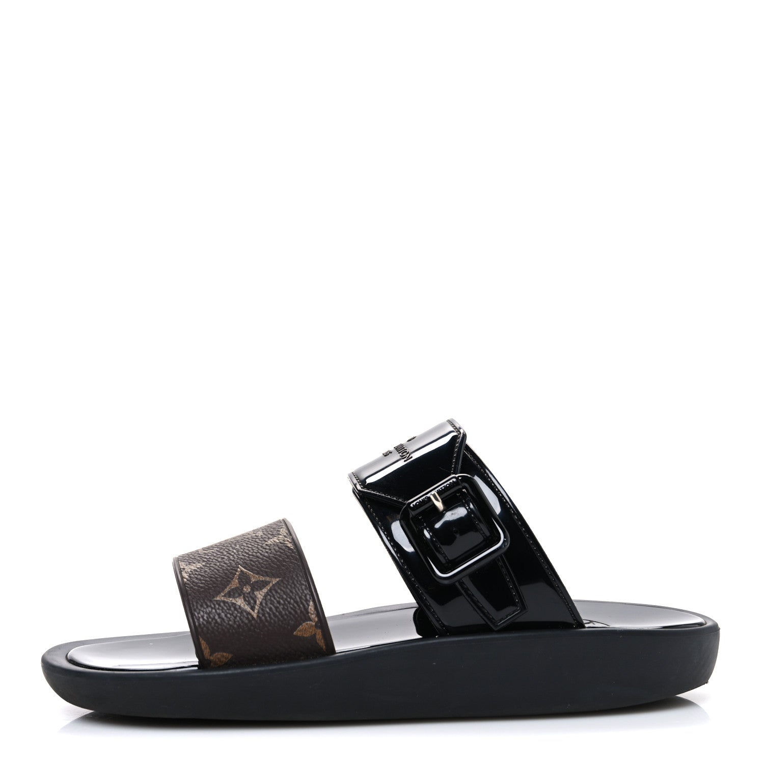 Louis Vuitton Monogram Sunbath Flat Mule Sandals 37 Black 1 of 9