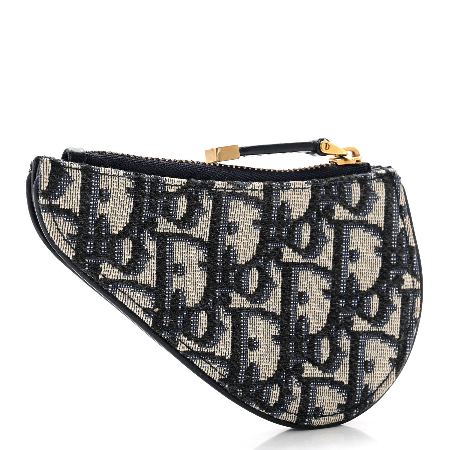 Christian Dior Oblique Saddle Coin Purse Blue 2 of 5