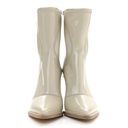 Fendi Glossy Neoprene FFrame Ankle Boots 35 Pietra 2 of 7