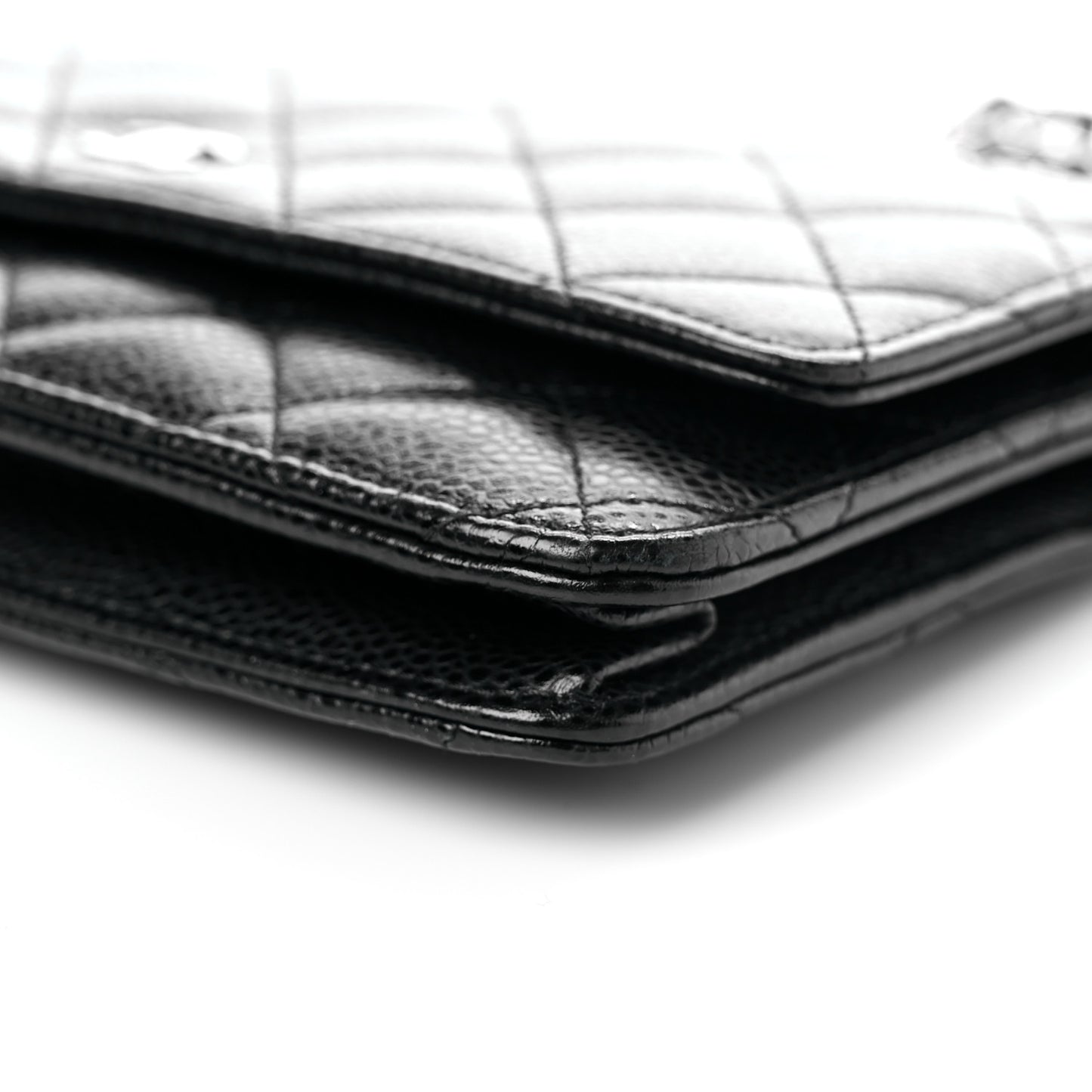 Caviar Quilted Wallet On Chain WOC Black