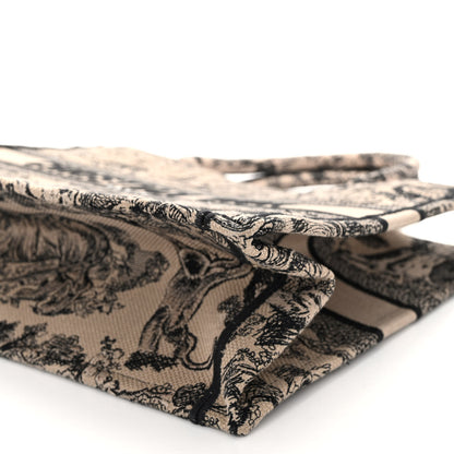 Christian Dior Canvas Embroidered Medium Dioriviera Toile De Jouy Book Tote Black 9 of 9