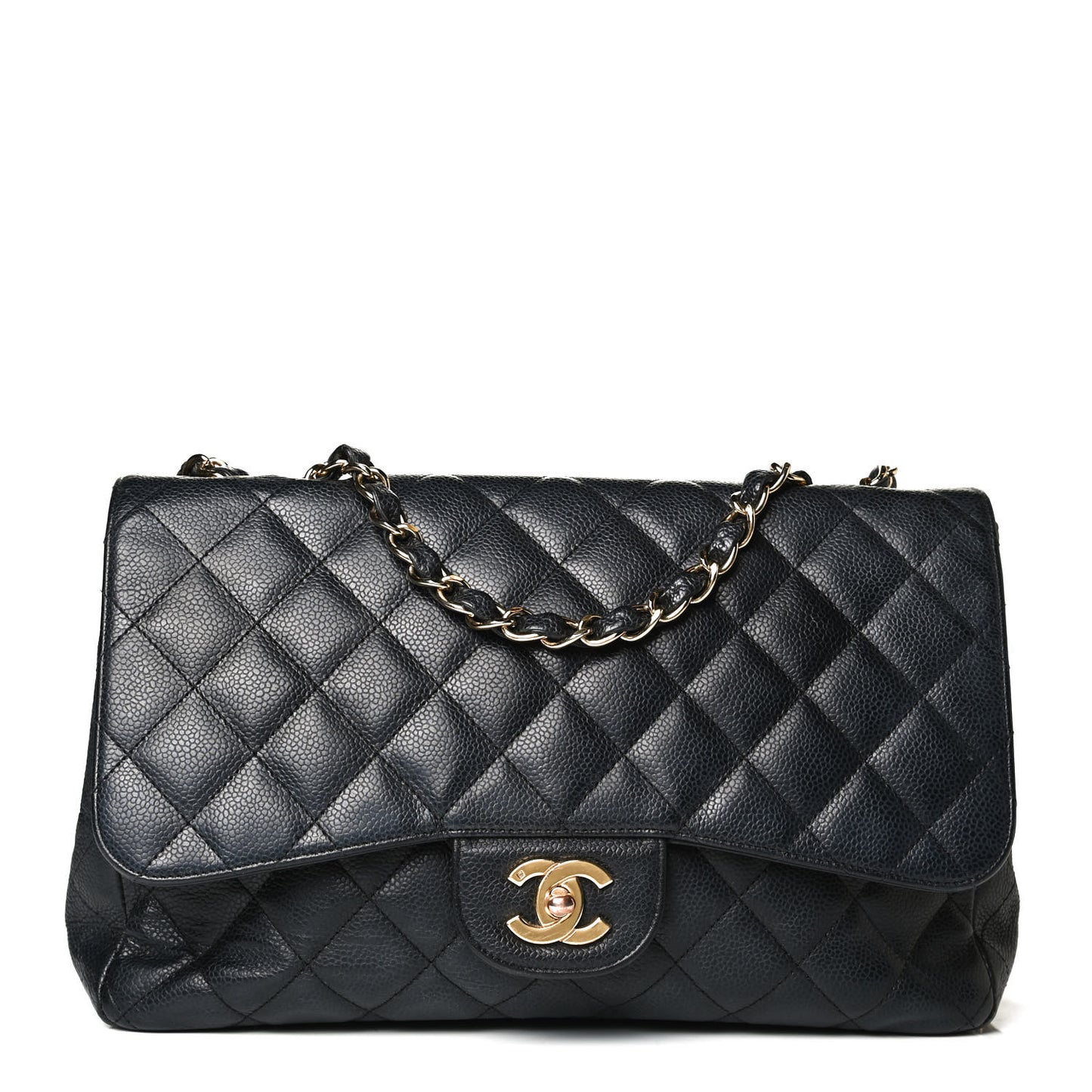 Caviar Quilted Jumbo Single Flap Black