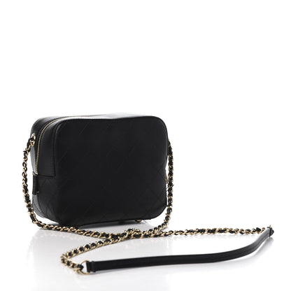 Chanel Calfskin Stitched Enamel CC Camera Case Bag Black 3 of 10