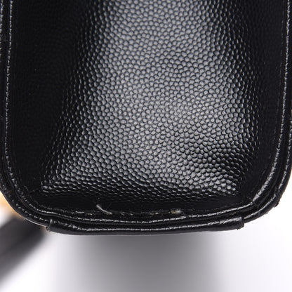 Saint Laurent Grain De Poudre Matelasse Chevron Large Monogram Satchel Black 11 of 11