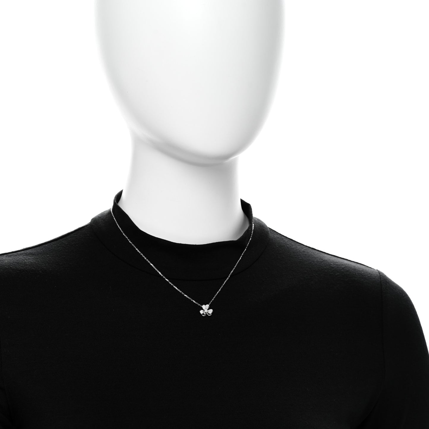 18K White Gold Diamond Mini Frivole Pendant Necklace