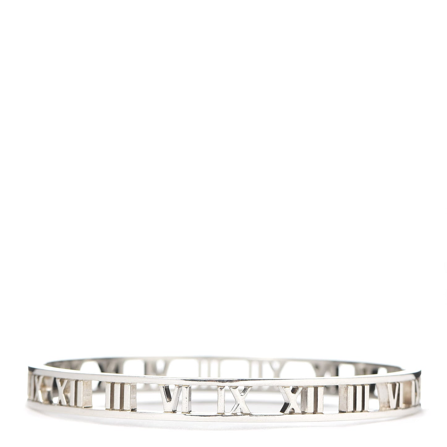 Sterling Silver Narrow Atlas Open Bangle Bracelet