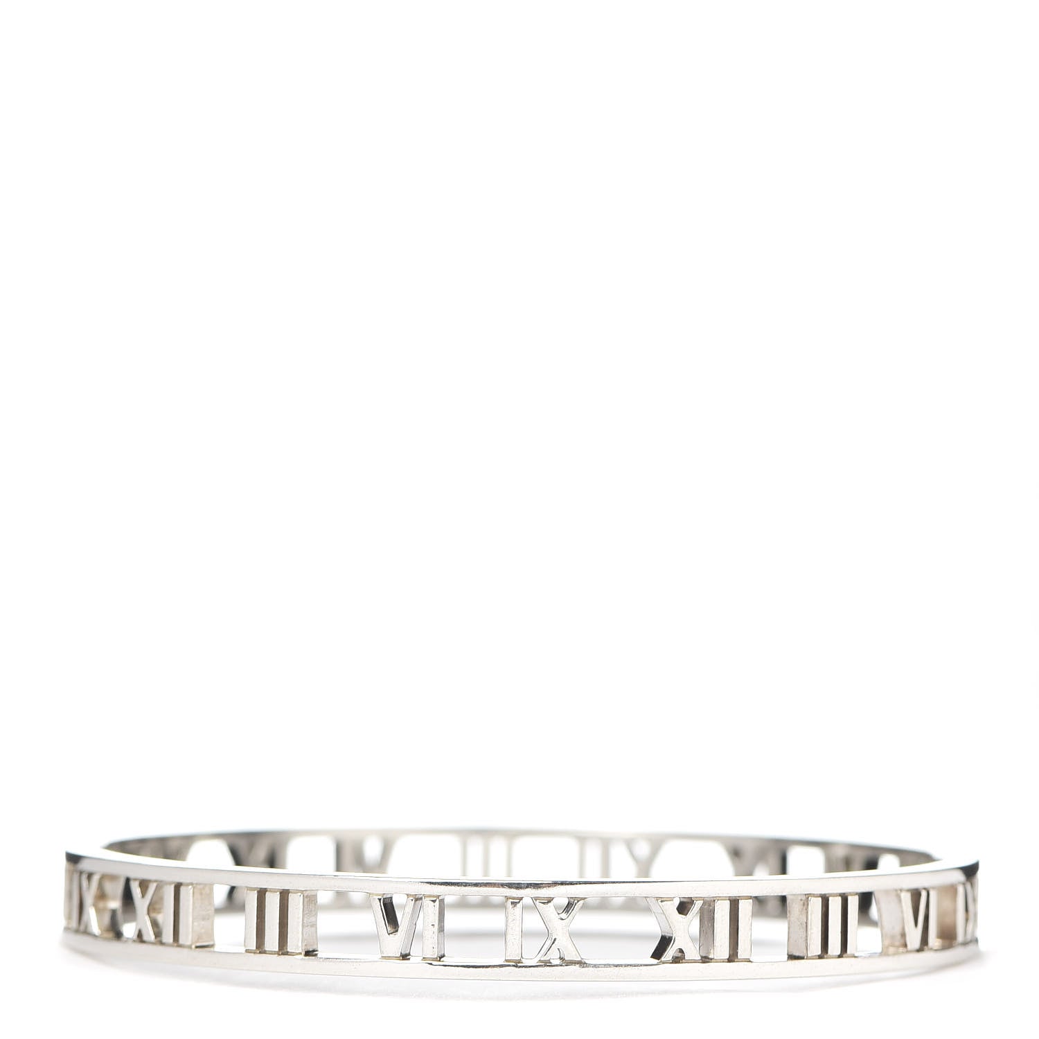 Tiffany Sterling Silver Narrow Atlas Open Bangle Bracelet 1 of 5