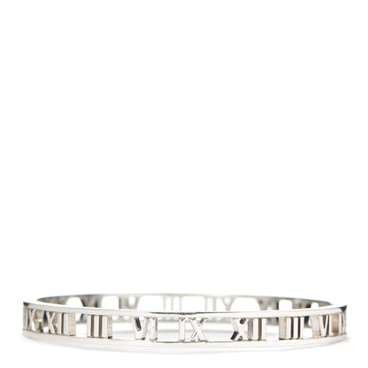 Tiffany Sterling Silver Narrow Atlas Open Bangle Bracelet 1 of 5