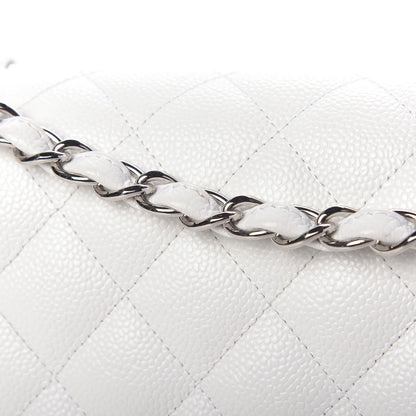 Chanel Caviar Quilted Jumbo Double Flap White 12 of 14