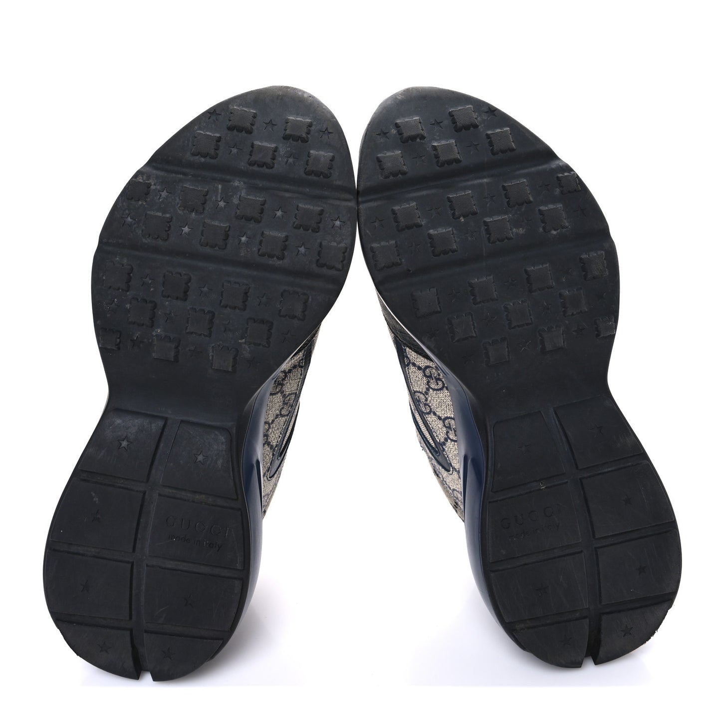 GG Supreme Monogram Mens Rhyton Sneakers 8.5 Beige Black Blue