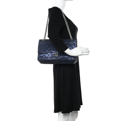 Chanel Aged Calfskin Quilted 2.55 Reissue 227 Flap Navy Blue 2 of 13