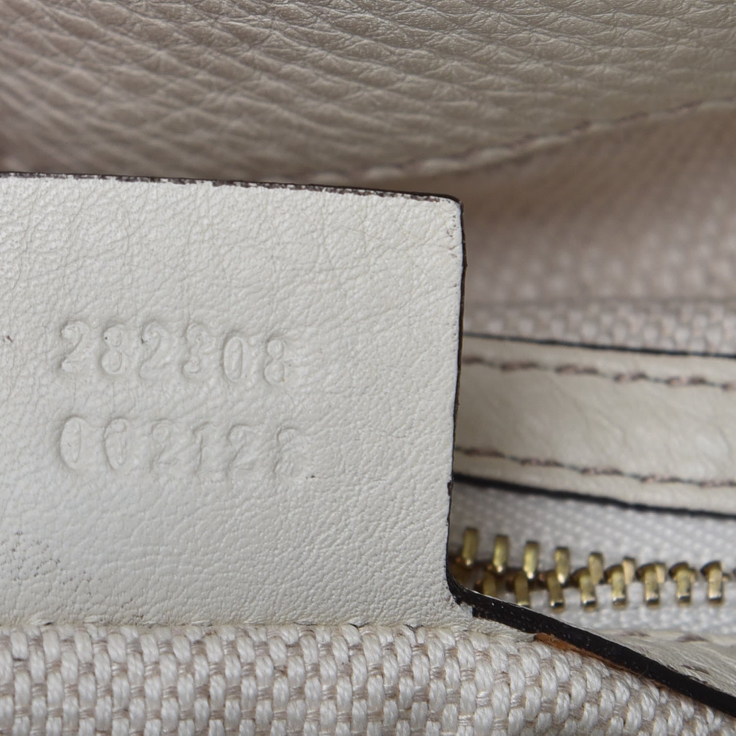 Gucci Pebbled Calfskin Large Soho Shoulder Bag Off White 7 of 10