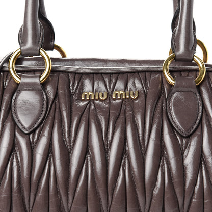 Miu Miu Nappa Matelasse Lux Top Handle Bowler Fumo 9 of 9