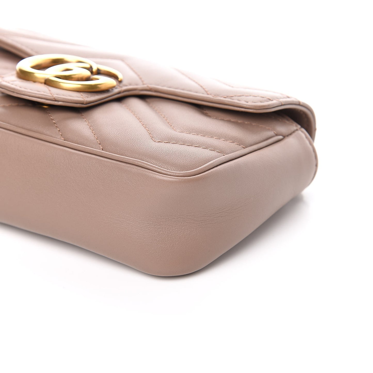 Calfskin Matelasse Super Mini GG Marmont Shoulder Bag Porcelain Rose