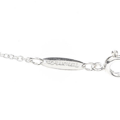 Tiffany Sterling Silver Diamond 16mm Elsa Peretti Open Heart Pendant Necklace 5 of 7