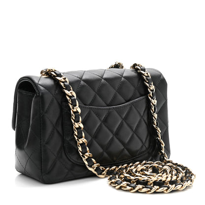 Chanel Lambskin Quilted Mini Coco Charms Rectangular Flap Black 3 of 13