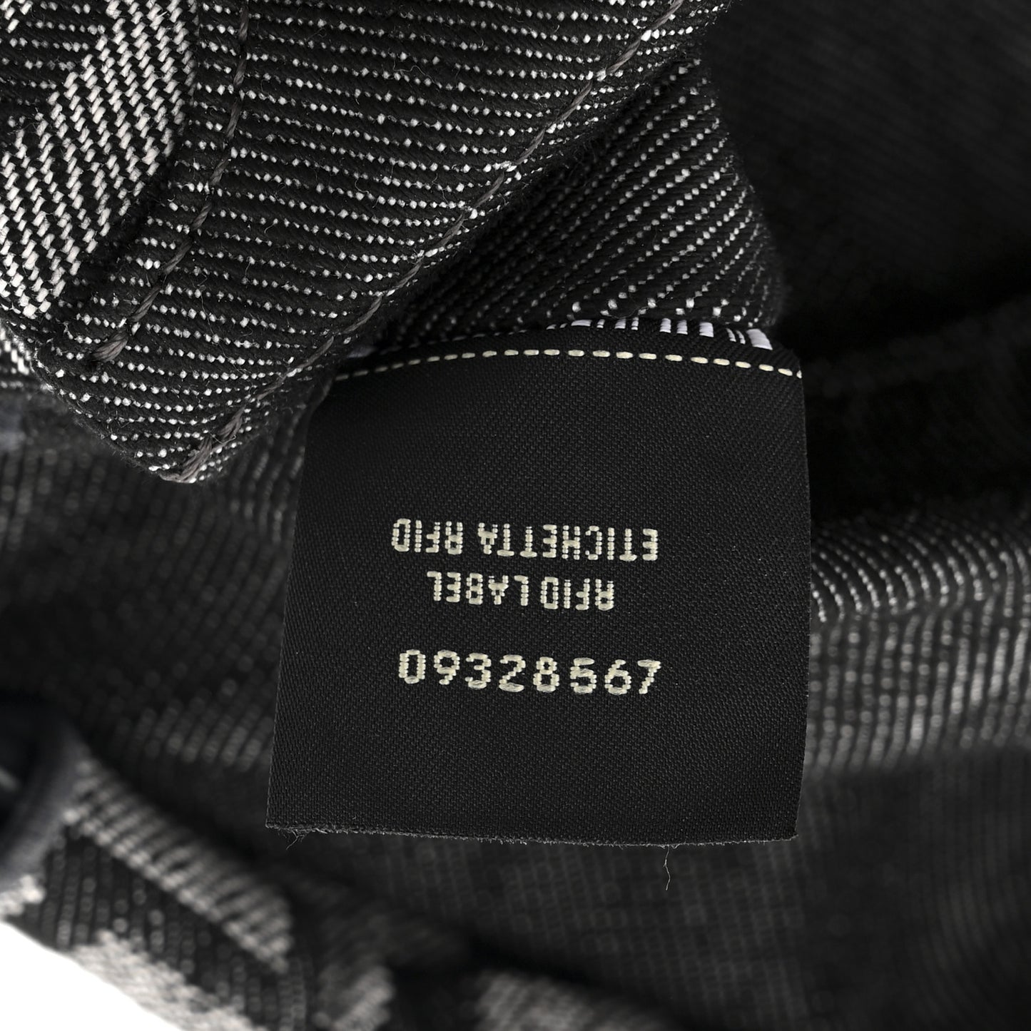 Denim Effect Fabric Jacquard FF Vitello Grace Medium Mamma Baguette Dark Blue