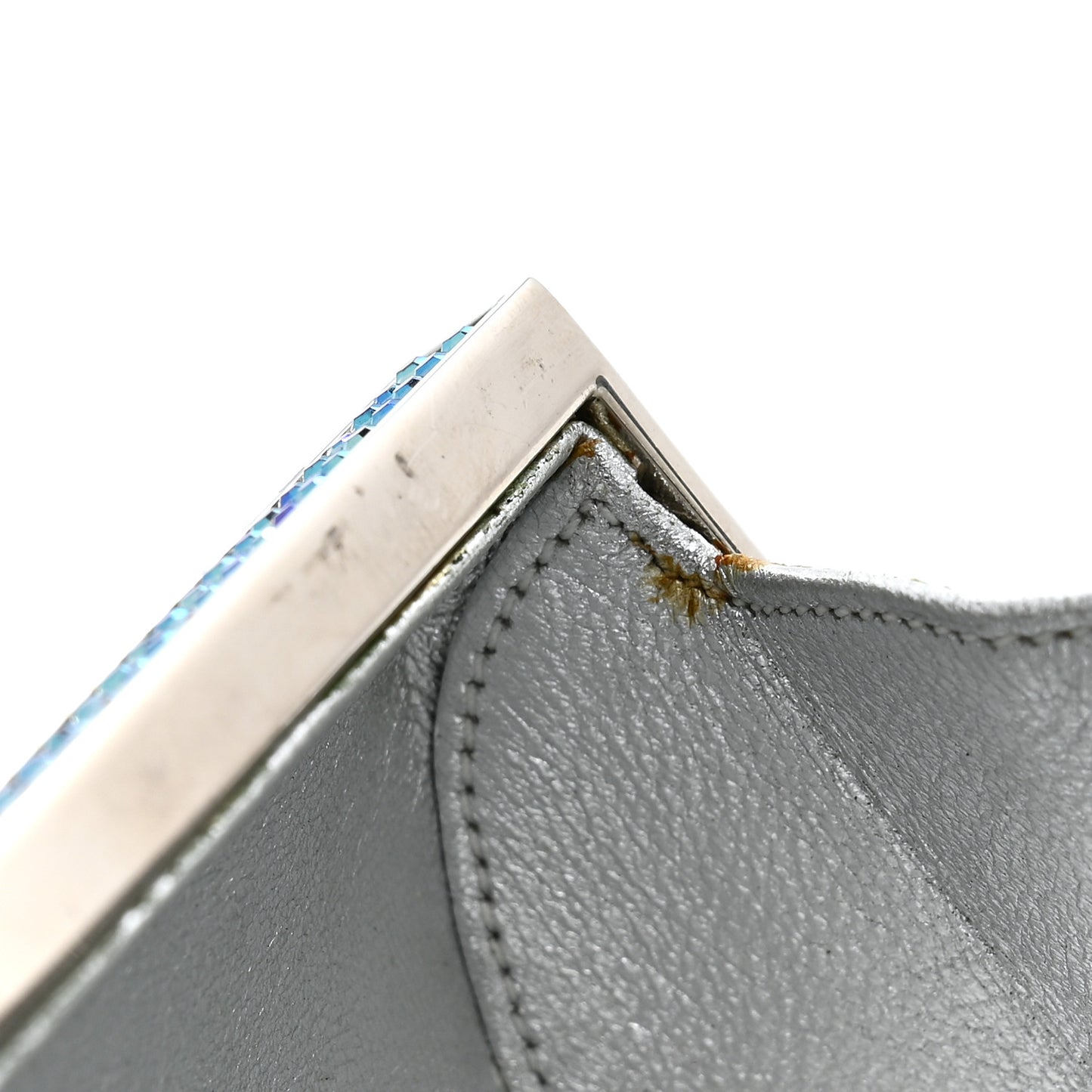 Swarovski Crystal Scales Minaudiere Clutch Blue Multicolor
