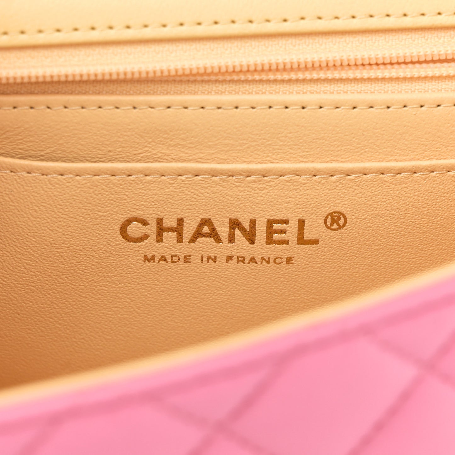 Lambskin Quilted Mini Rectangular Flap Pink Yellow