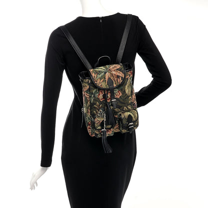Saint Laurent Canvas Floral Print Festival Backpack Black 2 of 7