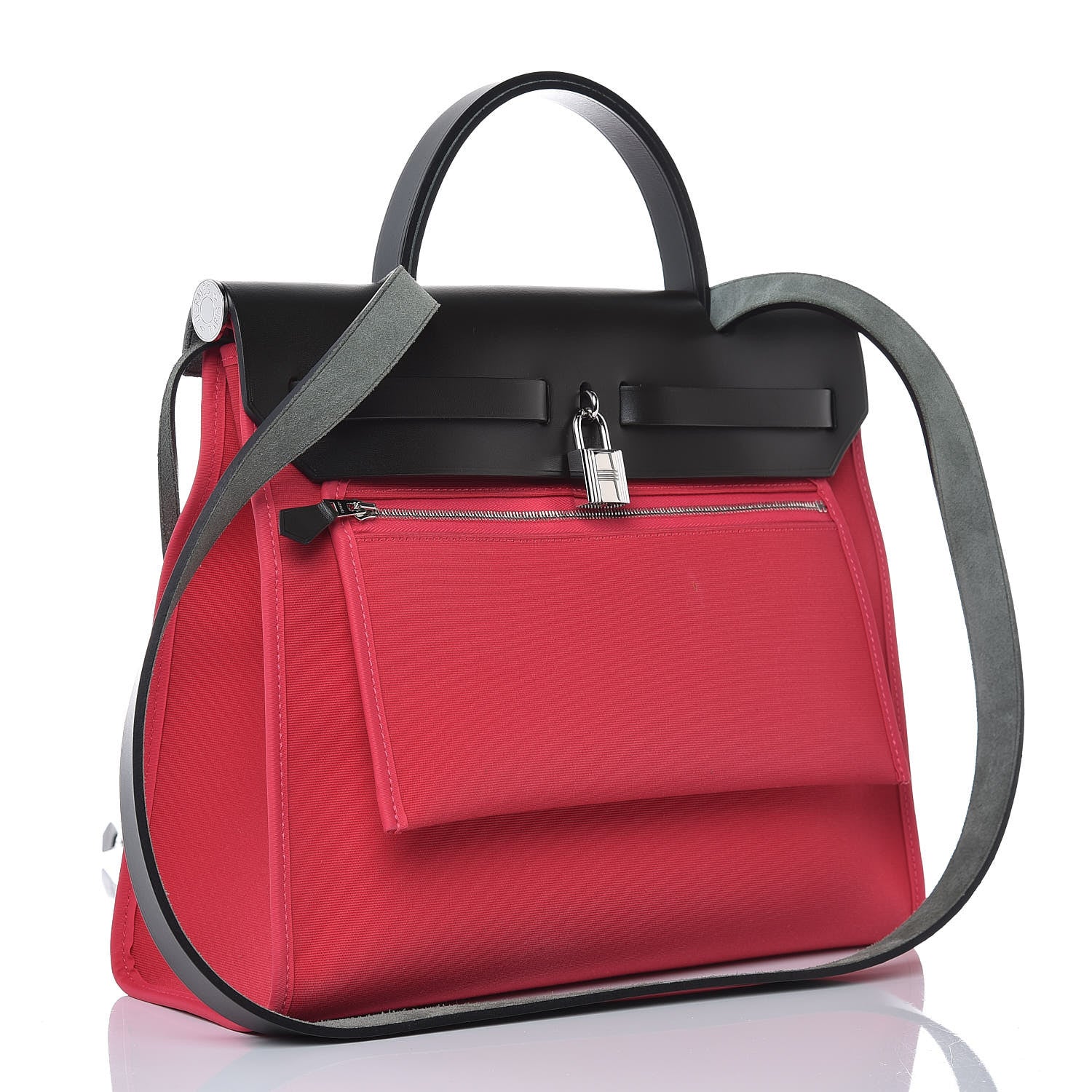 Hermes Vache Hunter Toile Herbag Zip 31 PM Rose Extreme Black 10 of 11