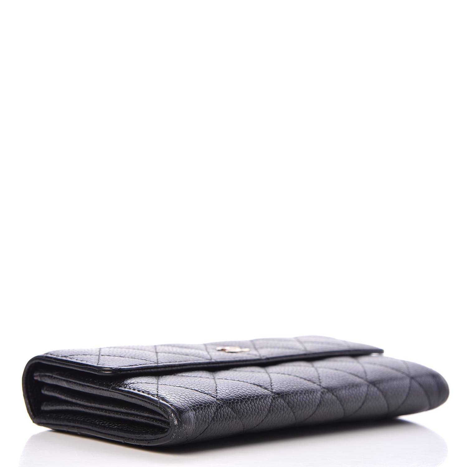 Chanel Caviar Quilted Large Gusset Flap Wallet Black 4 of 13