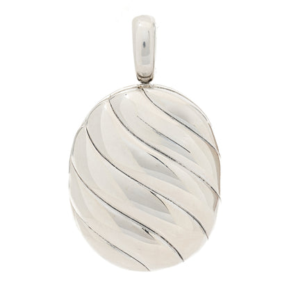 David Yurman Sterling Silver Sculpted Cable Oval Locket Amulet Pendant 1 of 4