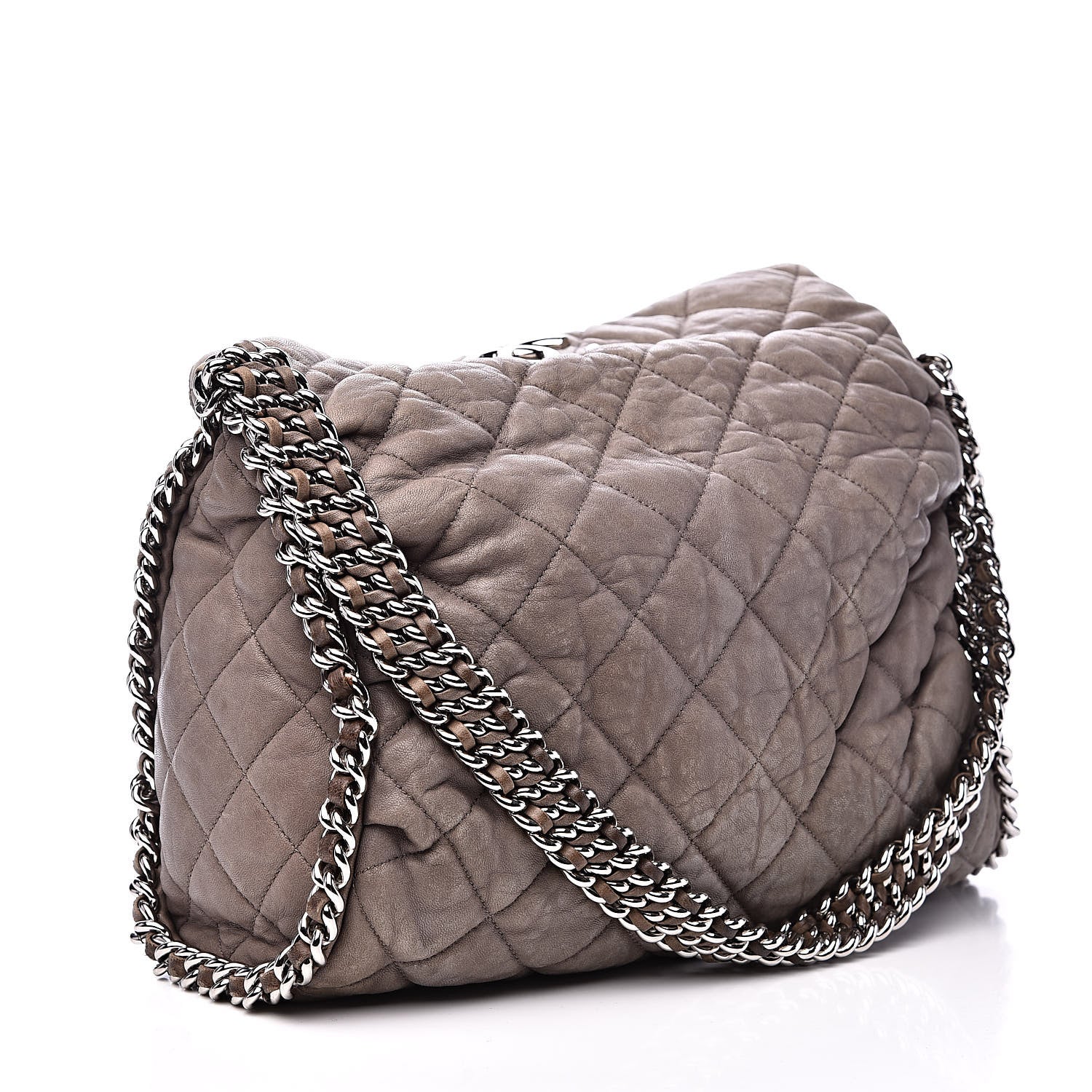 Chanel Washed Lambskin Chain Around Hobo Grey 3 of 16