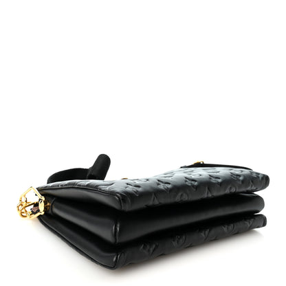 Louis Vuitton Lambskin Embossed Monogram Coussin PM Black 4 of 11