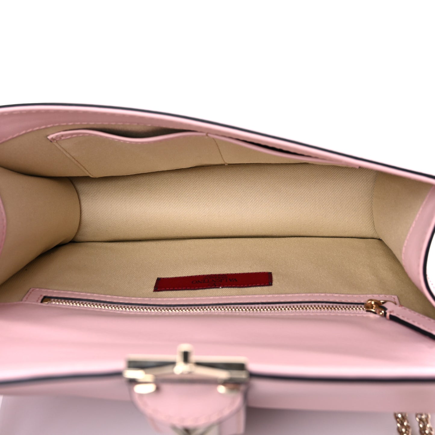 Vitello Medium Glam Lock Rockstud Flap Water Rose