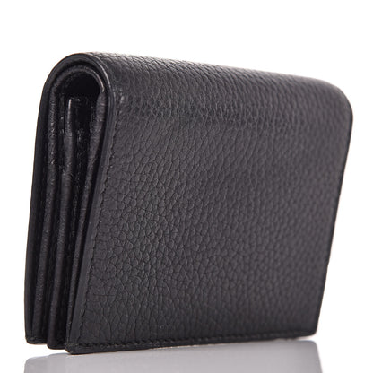Gucci Pebbled Calfskin Animalier Tiger Card Case Black 3 of 8