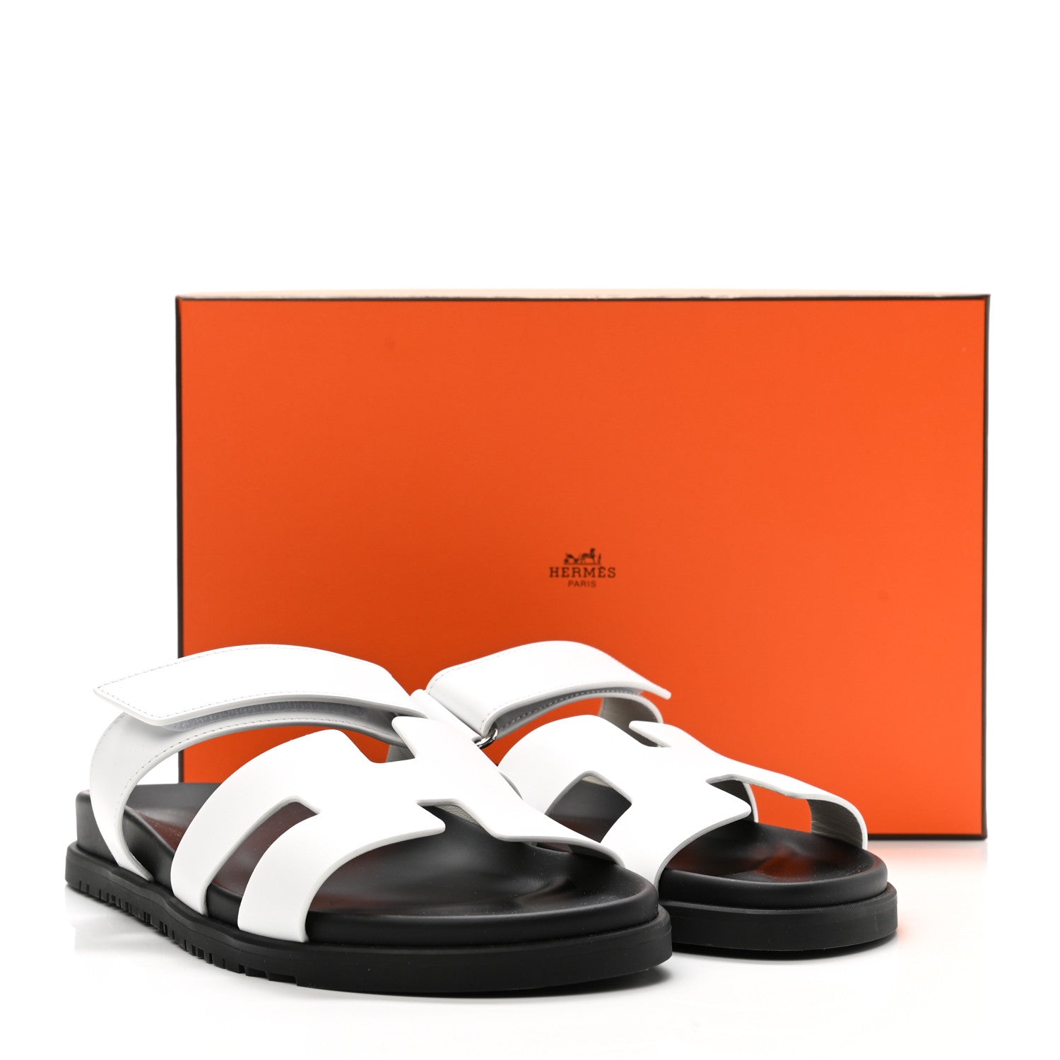 Hermes Calfskin Womens Chypre Sandals 41 White 9 of 9