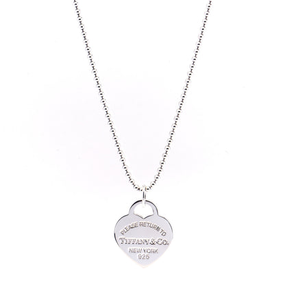 Tiffany Sterling Silver Long Return to Tiffany Heart Pendant Necklace 1 of 5