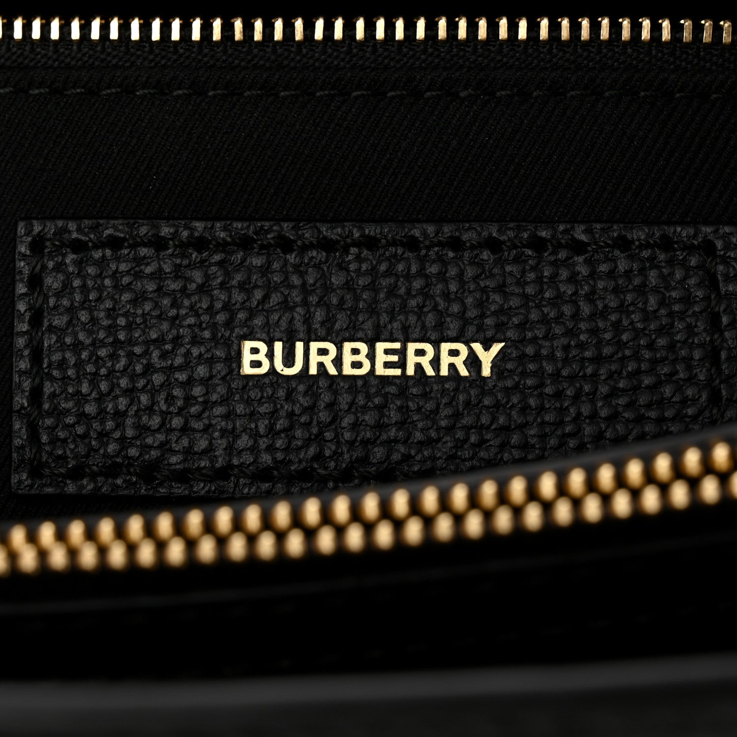 Burberry Grainy Calfskin House Check Medium Banner Tote Black 6 of 9
