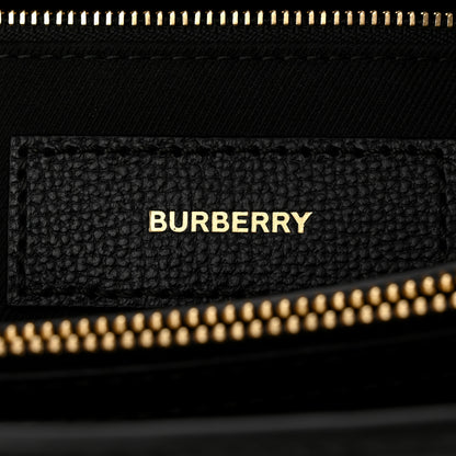 Burberry Grainy Calfskin House Check Medium Banner Tote Black 6 of 9