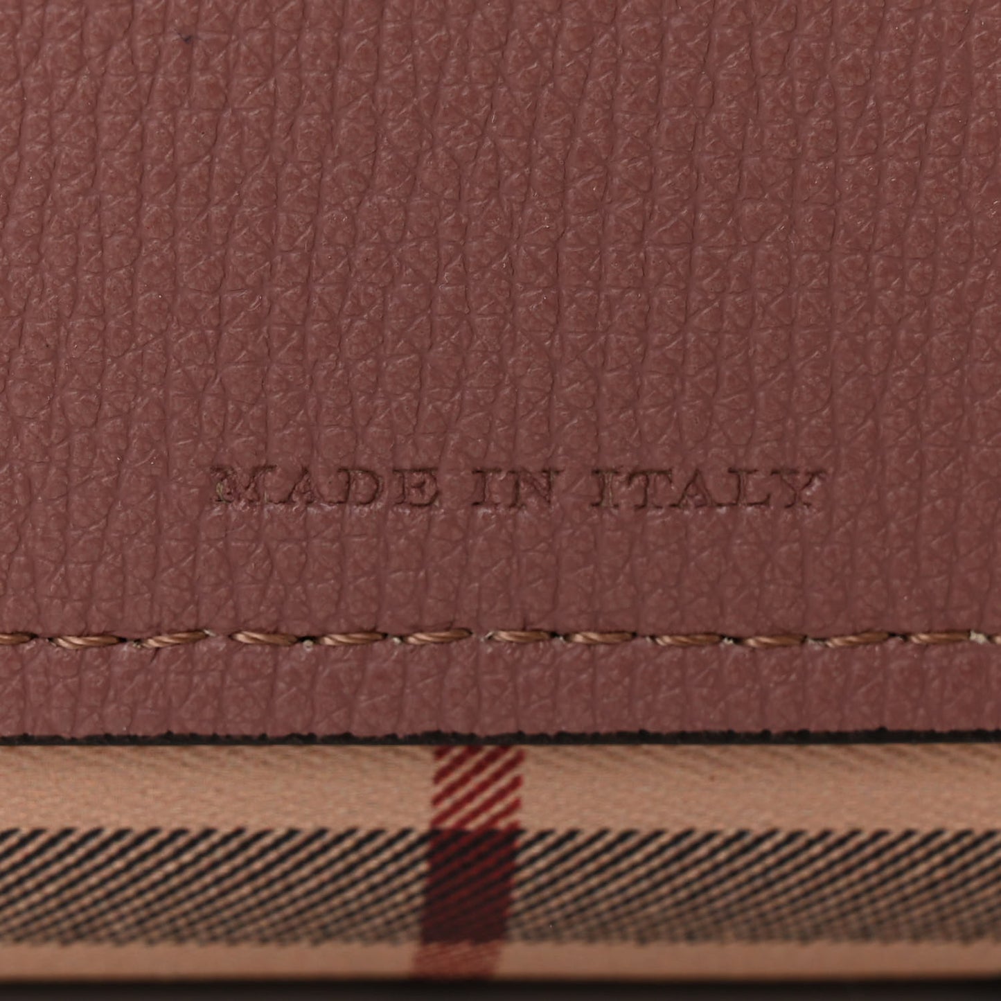 Grainy Calfskin Haymarket Check Medium Reversible Tote Dusty Pink