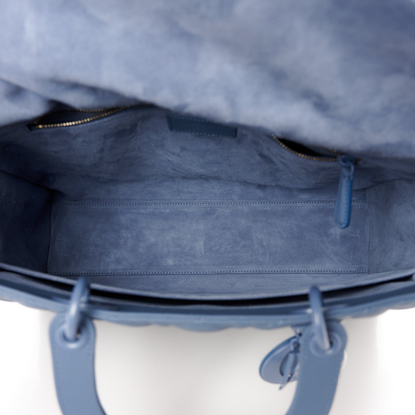 Ultra Matte Calfskin Cannage Large Lady Dior Blue