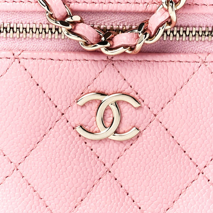 Chanel Caviar Quilted Small Handle With Care Vanity Case With Chain Pink 8 of 11