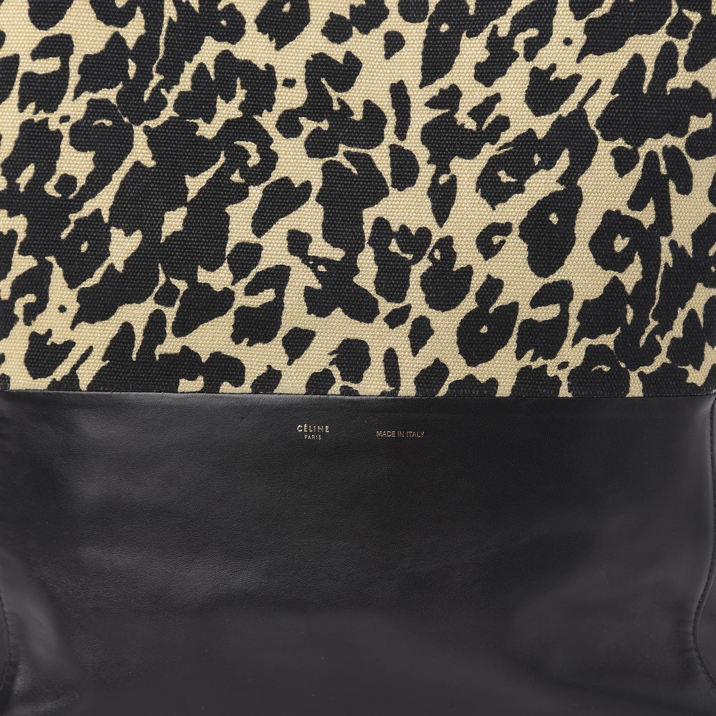 Lambskin Jute Leopard Bi-Cabas Black