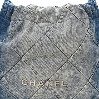 Chanel Denim Quilted Small Chanel 22 Blue 9 of 12
