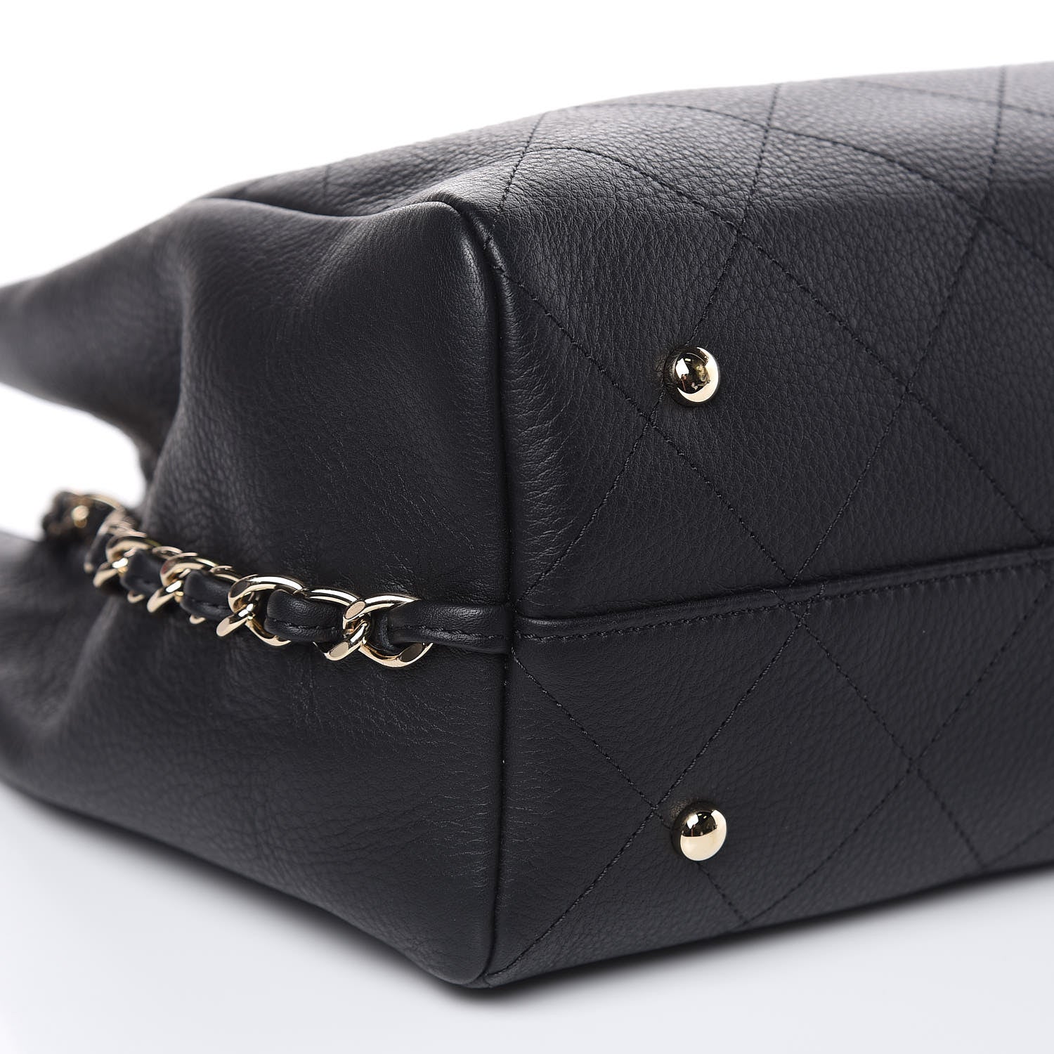 Chanel Bullskin Stitched Medium Shopping Bag Black 8 of 12